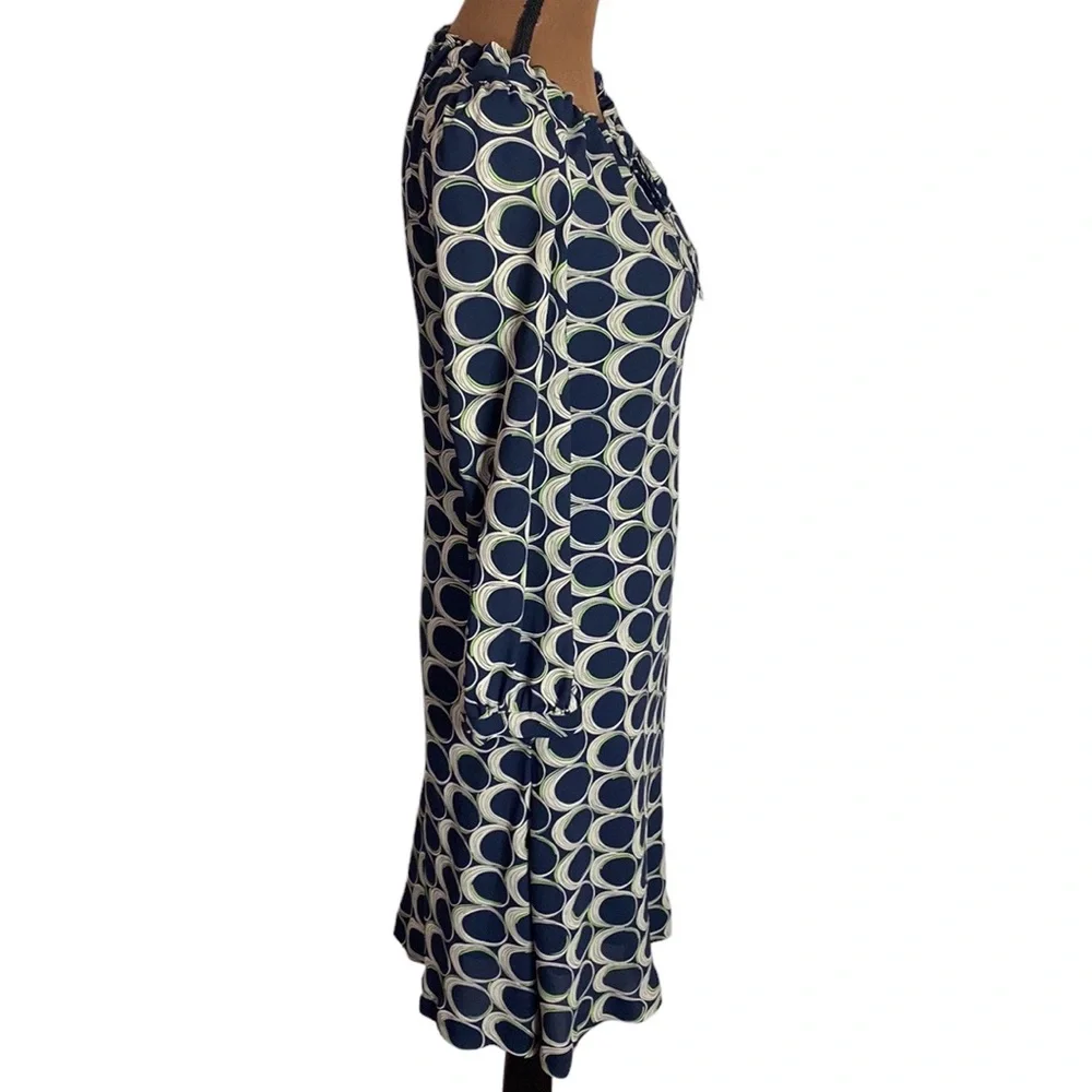 Moulinette Soeurs Anthropologie ellipse print mod style keyhole neck dress sz 0 - Picture 3 of 13